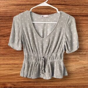 SO Green Peplum Top Size Juniors XS
